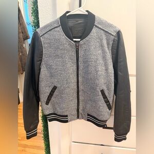 Blank NYC Two-Tone Bomber Jacket in Gray and Black